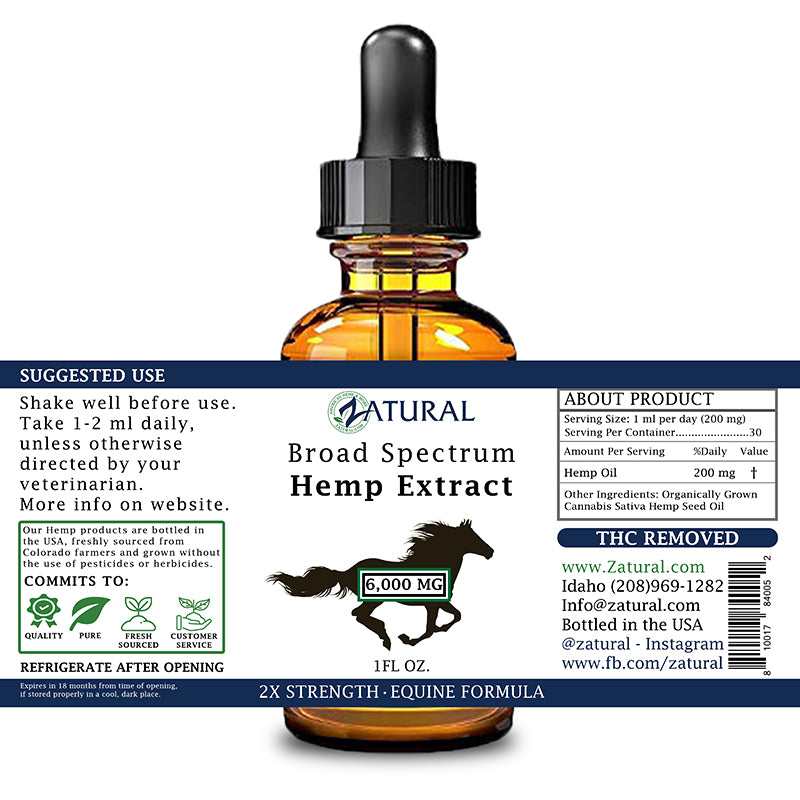 Zatural 6,000mg of Hemp Extract for Equines
